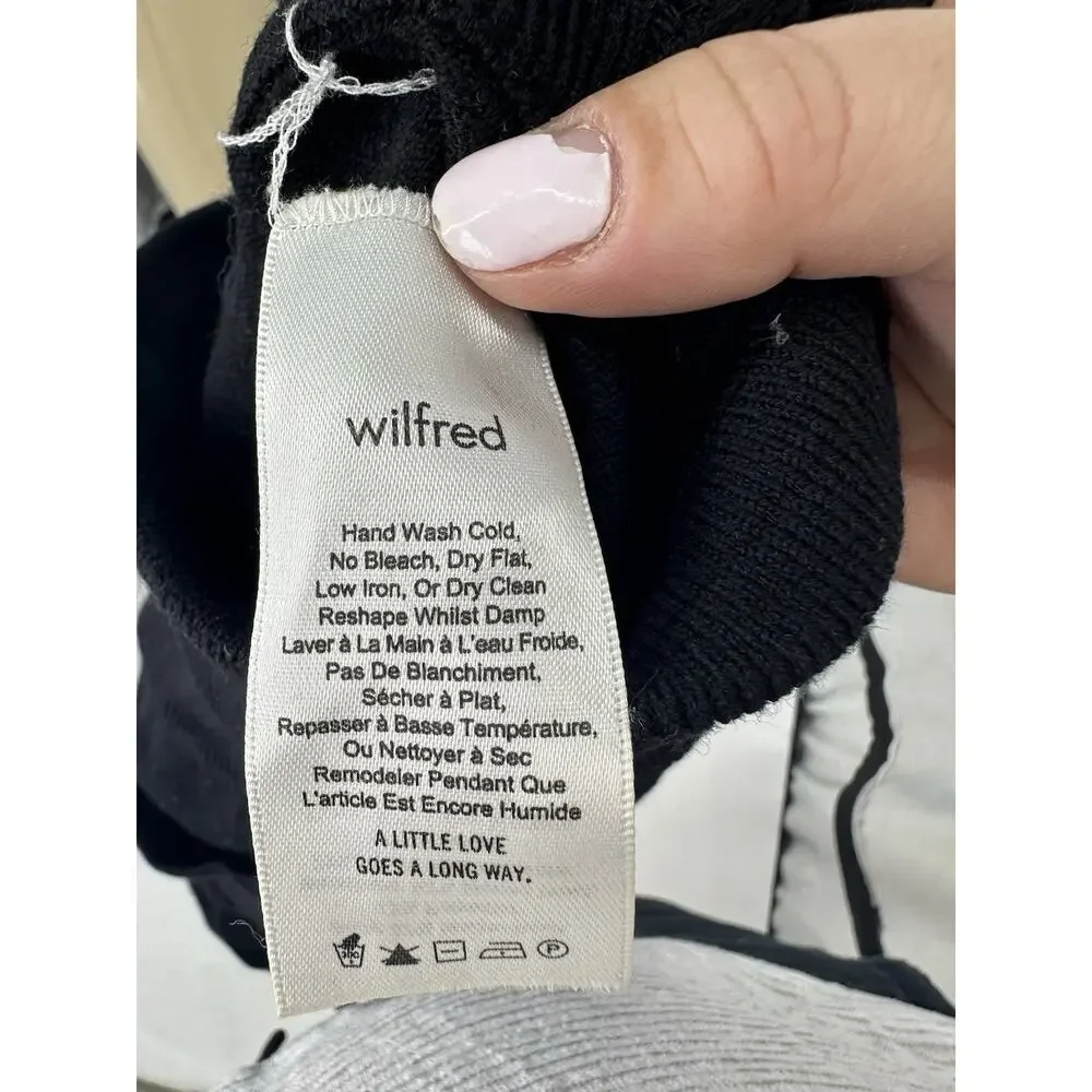 Wilfred Aritza XS Women Black Wool Blend Knit Cropped Capri Pants 22”In 37-28